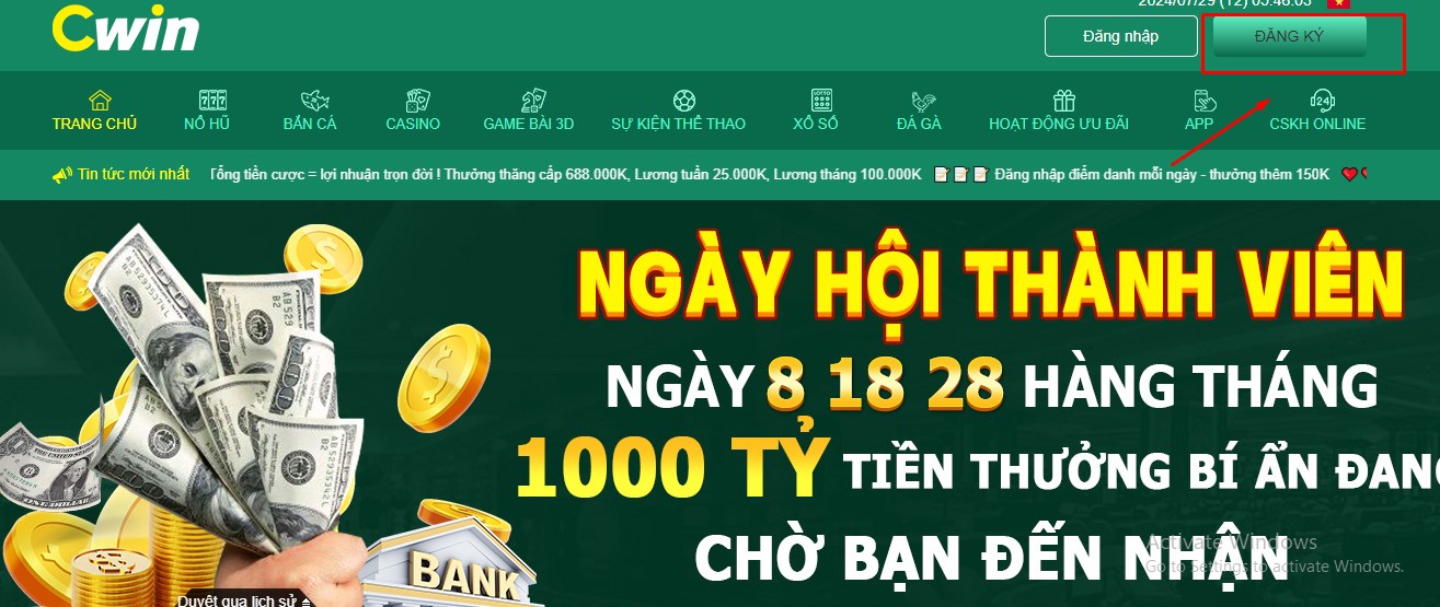 Đăng ký cwin - Cách tạo tài khoản đơn giản cho tân cược thủ