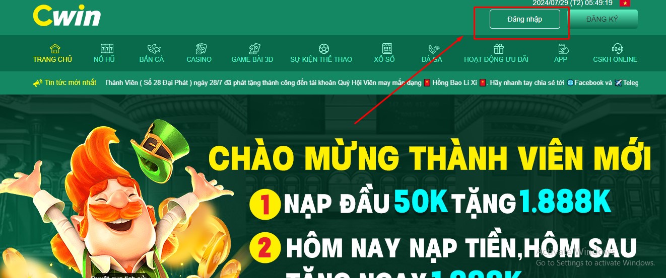 Đăng nhập cwin - Hướng dẫn từng bước tại Cwin năm 2024